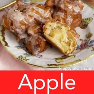 apple fritters on plate