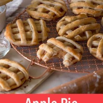 A pinterest graphic of apple pie cookies