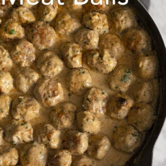 A big pan of Swedish Meatballs.