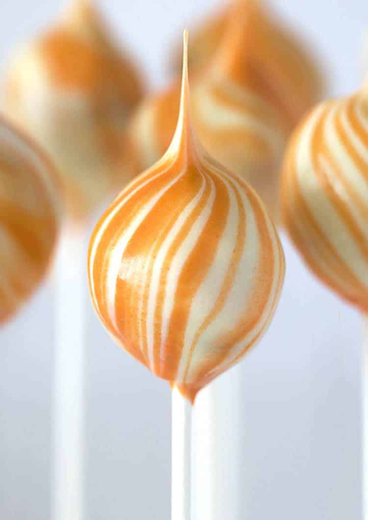 orange and white pumpkin cake pops