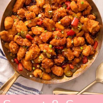 A pinterest graphic of sweet and sour chicken