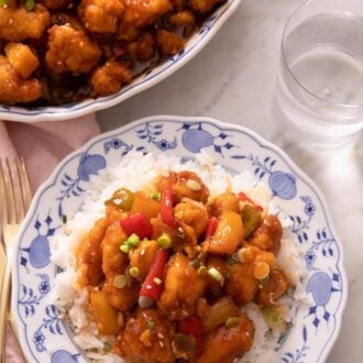 A pinterest graphic of sweet and sour chicken