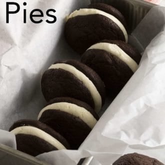 row of whoopi pies in a pan