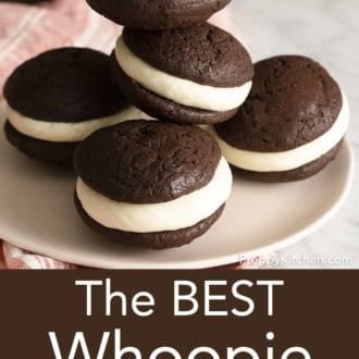 stacked whoopie pies on a plate