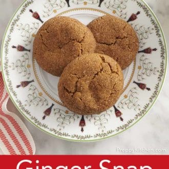 ginger snap cookies on a plate