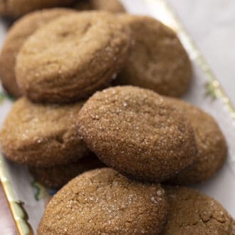 gingersnap cookies sitting on a platter