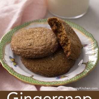 gingersnap cookies sitting on a plate