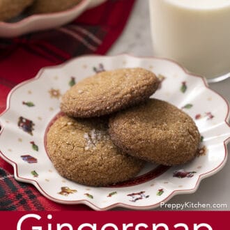 gingersnap cookies sitting on a Christmas plate