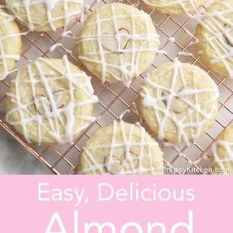 almond cookies on a cooling rack