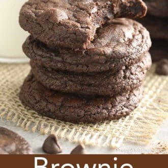 stack of brownie cookies on a mat