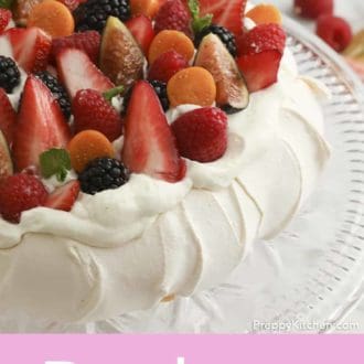 pavlova topped with berries on a plate
