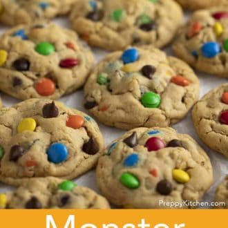 monster cookies on parchment