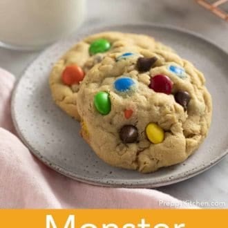 monster cookies on a plate