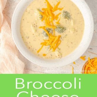 broccoli cheese soup in a bowl