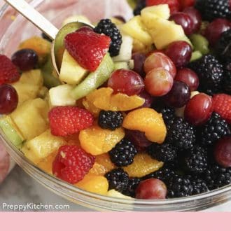 fruit salad in a serving bowl