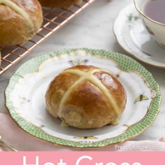 hot cross bun on a plate