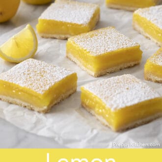 several lemon bars on counter