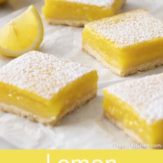 lemon bars scattered on paper