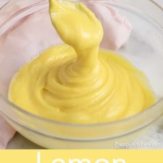 lemon curd in a glass bowl