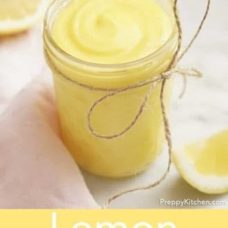 lemon curd in a glass jar