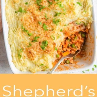 shepherds pie in a casserole dish