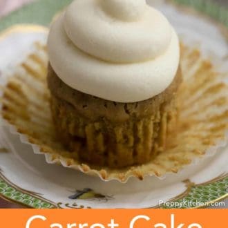carrot cake cupcake on a plate
