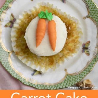 carrot cake cupcake on a plate