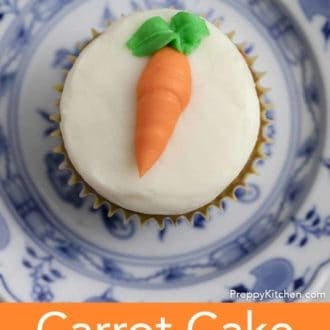 carrot cake cupcake on a plate