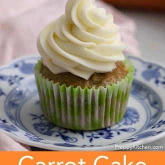 carrot cake cupcake on a plate