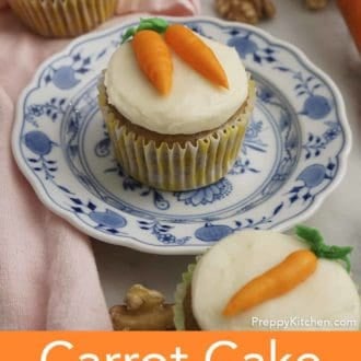 carrot cake cupcake on a plate