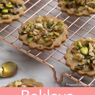 baklava cookies on a wire rack