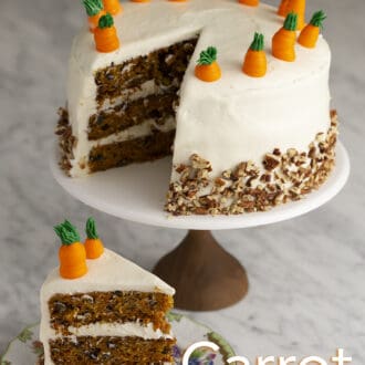 A big three layer carrot cake.