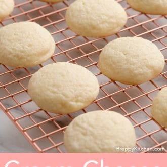 cream cheese cookies on a wire rack