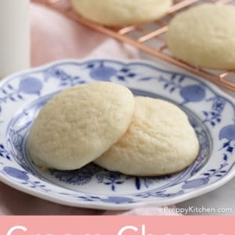 cream cheese cookies on a plate