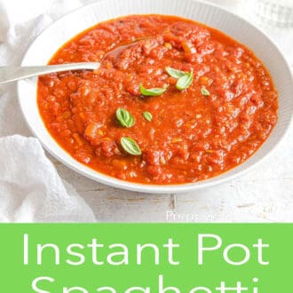 bowl of Instant pot spaghetti sauce