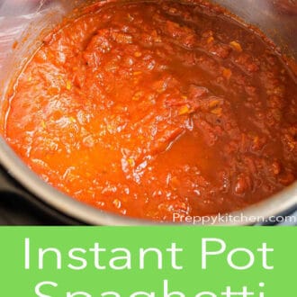 Instant pot spaghetti sauce in the pot