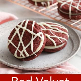 red velvet cookies on a plate
