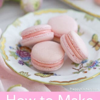 pink macarons on a plate
