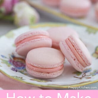 pink macarons on a plate