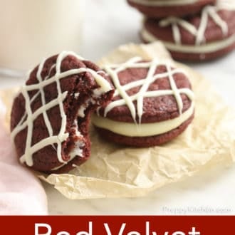 red velvet cookies on a paper