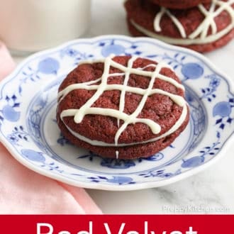 red velvet cookie on a plate