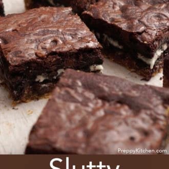 slutty brownies on parchment paper