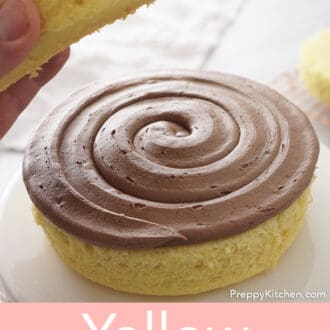 Yellow Cake with chocolate frosting