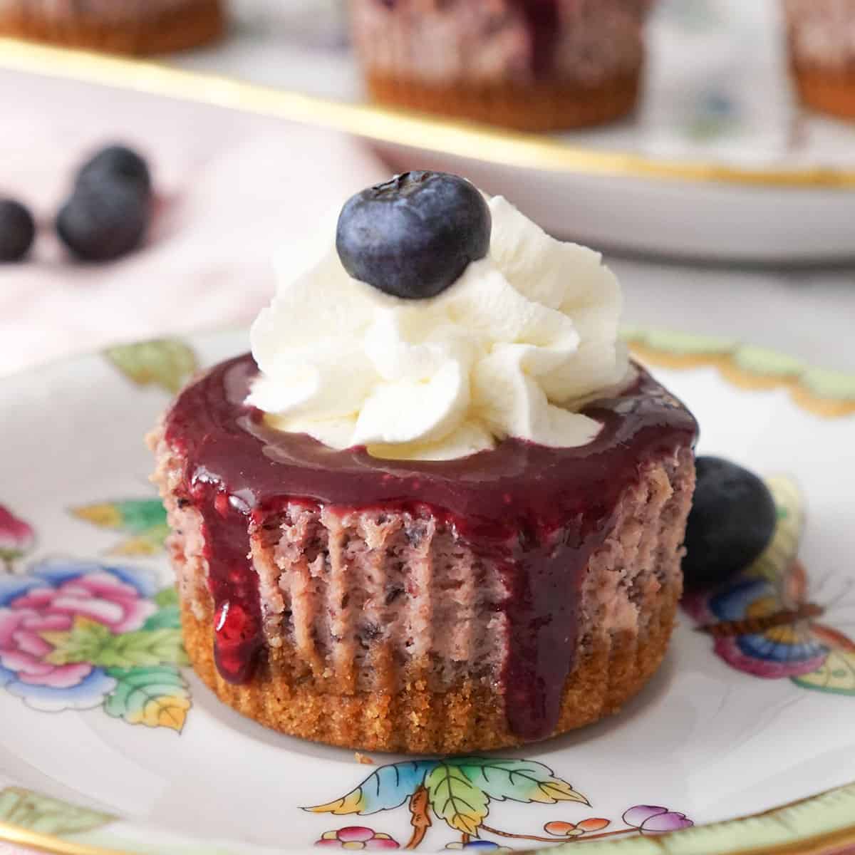 Mini Blueberry Cheesecakes - Preppy Kitchen