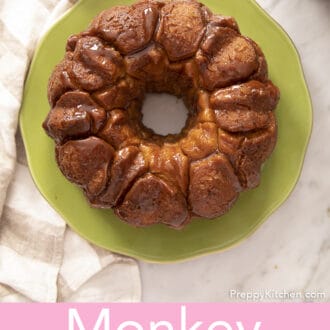 monkey bread on a marble counter.