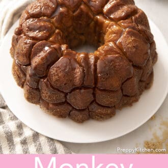 Homemade monkey bread on a plate.