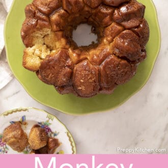 Delicious monkey bread on a porcelain plate.