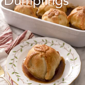 A group of apple dumplings on a table.