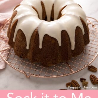 sock it to me cake on a wire cooling rack