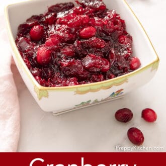 cranberry sauce in a square dish